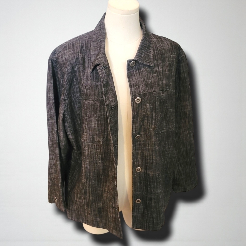 Multiples -  Large Dark Gray Shirt Jacket - Picture 2 of 8
